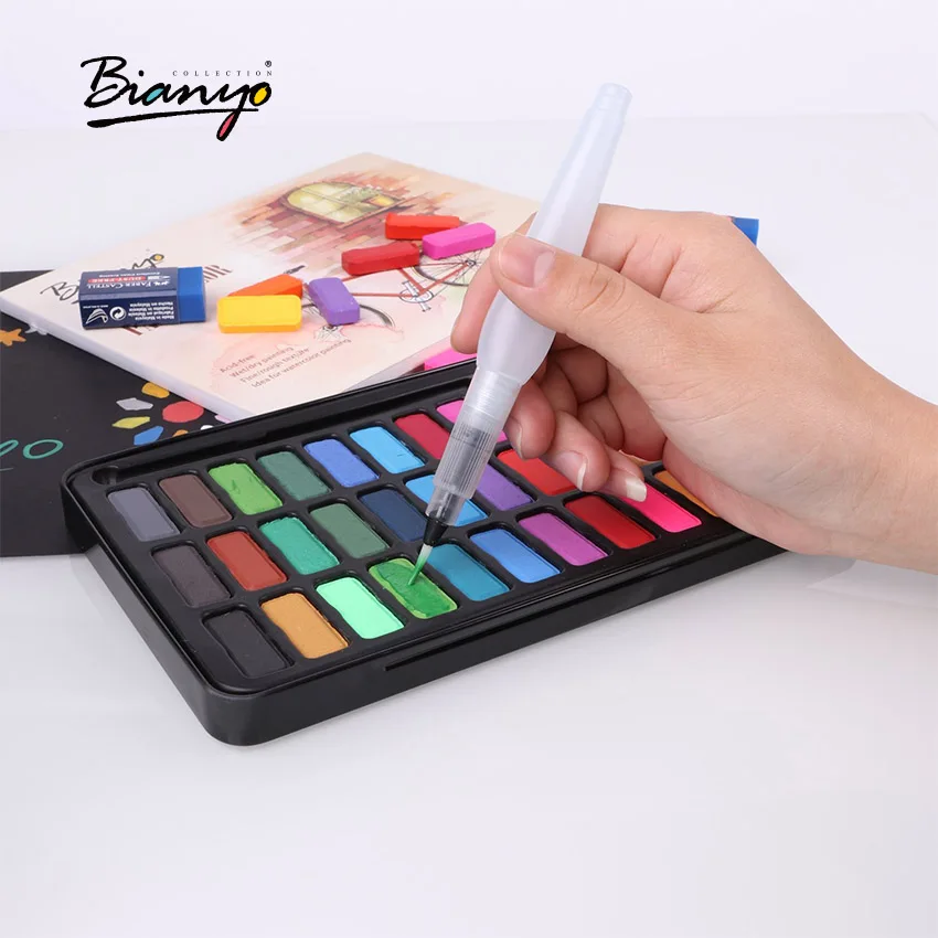 Bianyo 30/36 цветов, набор акриловых красок, портативные краски для рисования, маркеры для рисования, набор для эскизов, принадлежности художественные Кисти