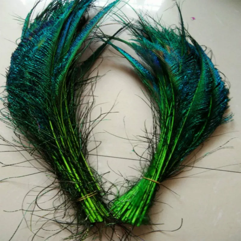 Wholesale beautiful green peacock feather sword 50 pcs symmetrical size 30-40 cm 12-16 inches celebration decoration | Дом и сад