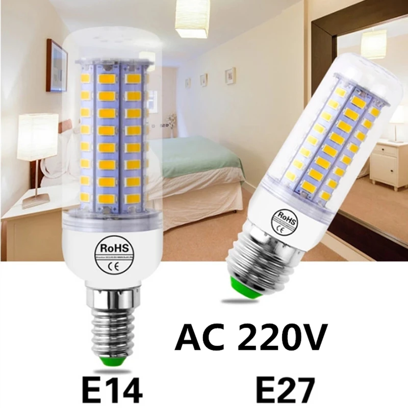 

Lampada 220V E27 LED Lamp SMD5730 Corn Bulb E14 Candle Lights For Home Chandelier Decoration SMD5730 Ampoule Smart House Light
