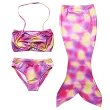 Бикини Девушка Дети Swimmable Хвост Русалки Купальник Бикини Купальный Костюм Возраст 4-9 Лет