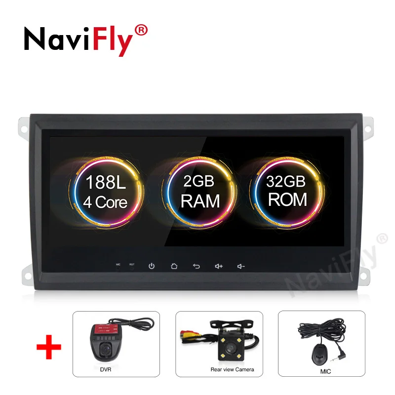 NaviFly 8,8 ''Android 9,1 автомобильный DVD мультимедийный плеер gps навигация для Porsche Cayenne 2003-2010 радио fm стерео головное устройство - Цвет: add dvr camera