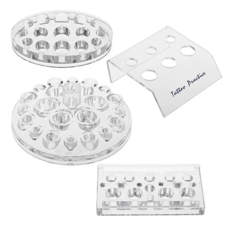 

4pcs Transparent Tattoo ink Holder/Shelf Stand Ink Cup Pigment Bracket Cap Rack for Permanent Makeup Eyebrow Lips Caps Holder