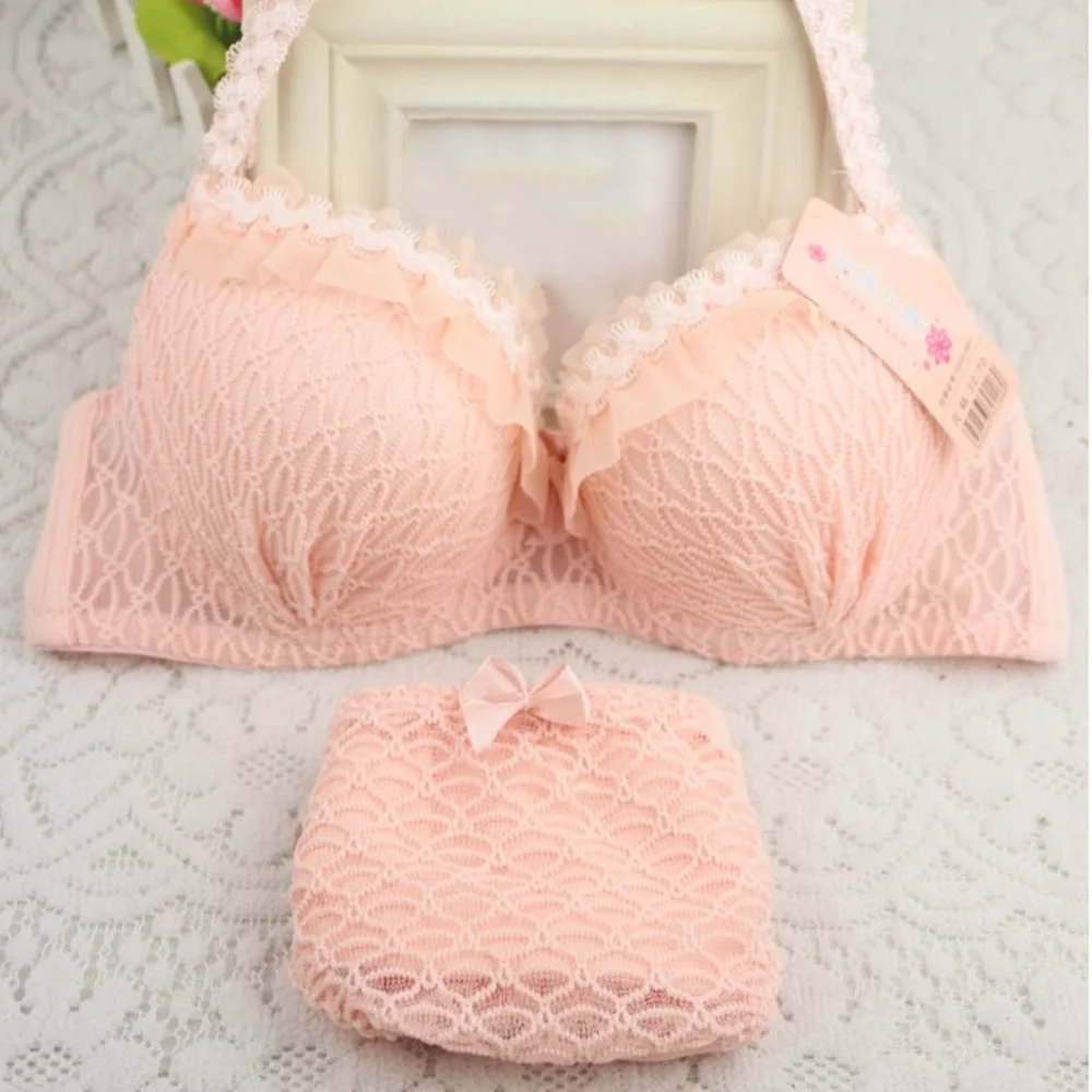 

Young Girls Lady Lingerie Push-Up 3/4 Cup Underwear Underwear Bra Panty Set Lady