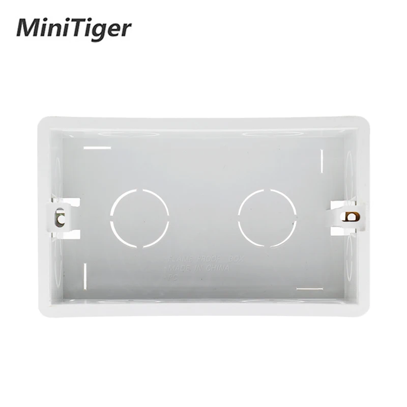 Minitiger распределительная коробка для монтажа в стену внутренняя кассета белый задняя коробка 137*83*56 мм для 146*86 Стандартный сенсорный выключатель и USB разъем