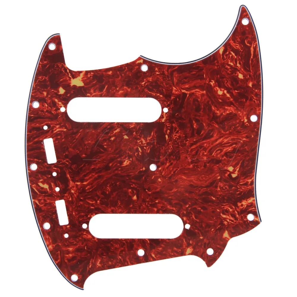 

Yibuy Brown Tortoise Shell 4ply Pickguard Scratch Plate for Mustang Guitar