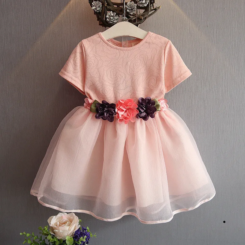 

Kids Infant Girls Flower Petals Dress Children Bridesmaid Toddler Elegant Dress Pageant Wedding Bridal Tulle Formal Party Dress