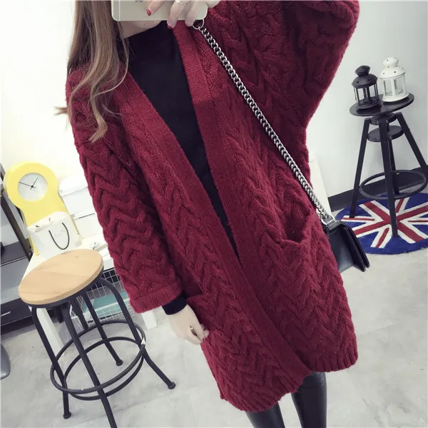 

2019 Women Cardigans Of The Big Sizes V- Neck Lady Sweater Long Sleeve Casual Loose Knitted Tops