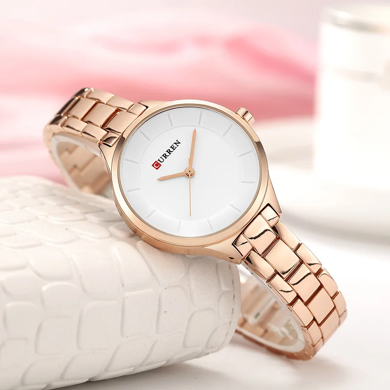 CURREN часы из розового золота Женские часы из нержавеющей стали женские часы-браслет женские Relogio Feminino Montre Femme 9015