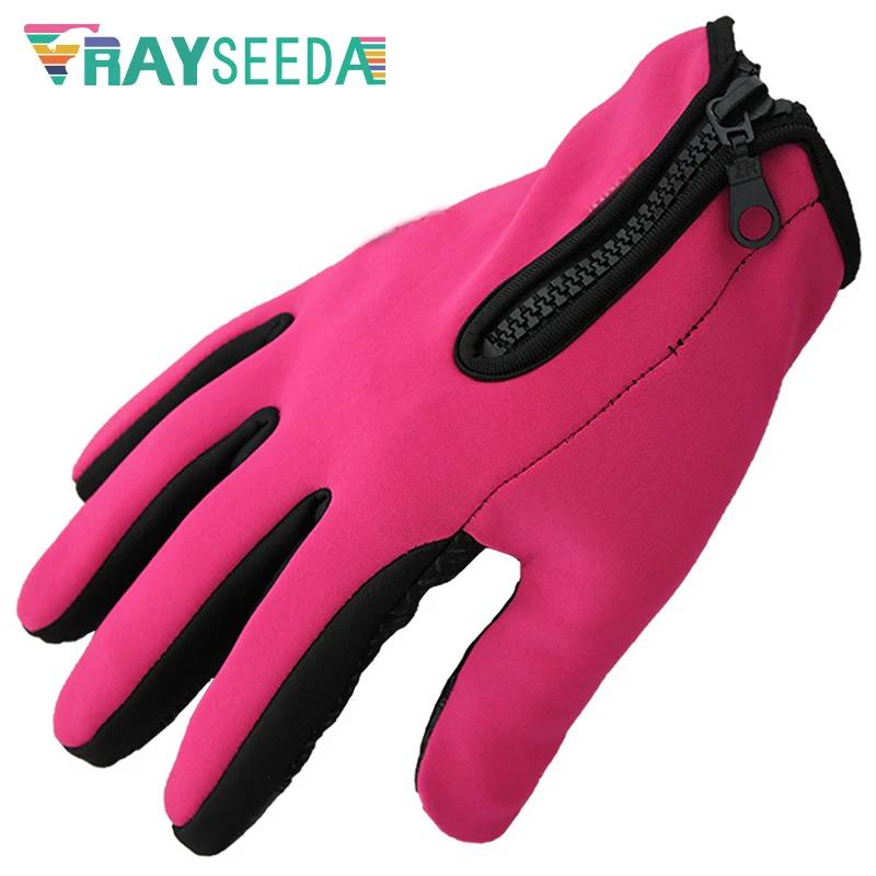 Rayseeda водонепроницаемые лыжные перчатки с сенсорным экраном зимний теплый непродуваемый уличные велосипедные перчатки из неопрена спортивные перчатки для мужчин/женщин