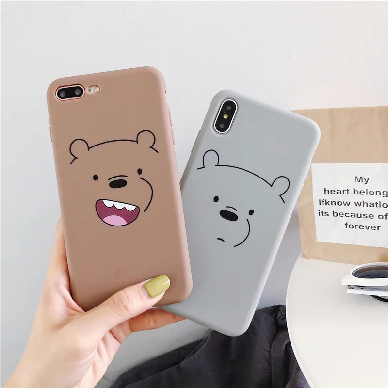 

Bear cartoon silicone soft case for iphone x case xs max cute bear coque on for iphone 6s 6 plus matte cover 7 8plus phone case