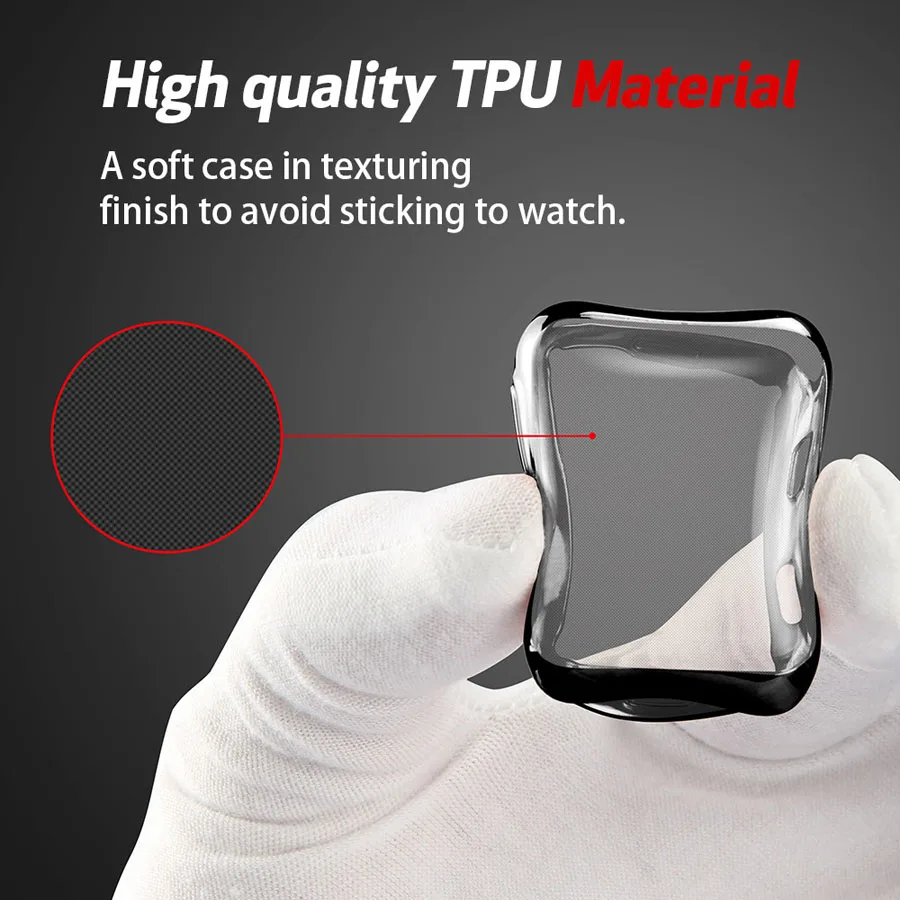 

Silicone TPU Screen Protector Case Shell for Apple Watch Series 3 2 42mm 38mm for iWatch 3/2 Protection Cover