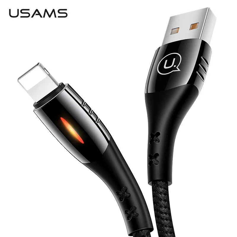 Usb кабель USAMS Smart Power off шнур для быстрой зарядки iPhone X XR XS MAX и передачи телефона
