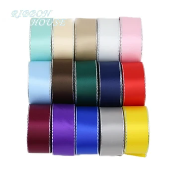 

(10 yards/lot) White Silver Edge printed double face satin ribbon gift wedding ribbons