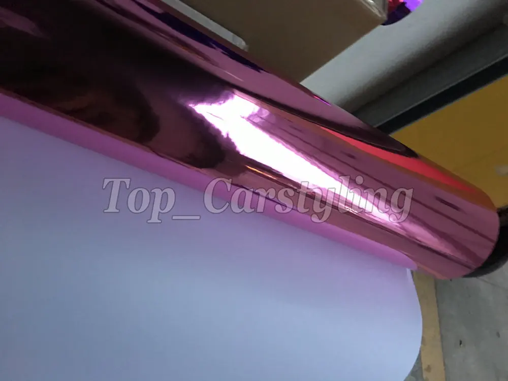stretchable chrome mirror car wrap pink vinyl wrap foil hexis foil 3M 1080 (3)