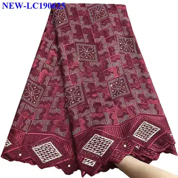 

Nigerian Dry Lace Fabric High Quality 100% cotton African Lace Fabric for Wedding Dress French Lace Material with Stones GT005