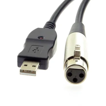 

10PCS/USB 2.0 to 3PIN XLR Female Mic Microphone Studio Audio Cable for nstruments Recording Karaoke Singing