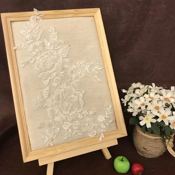 

3pc Beaded Lace Patch For Wedding Embroidery Applique Sew On Patches For Clothing Embroidered Appliques Parches Ropa AC1408