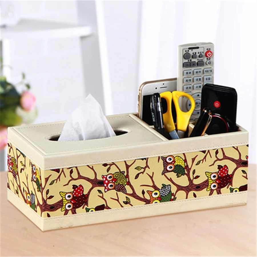 Leather Tissue Box Holder Car Paper Towel Holder Office Home Tools Seat Type Creative
