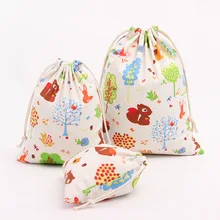 YILE натуральная Брезентовая Ткань Путешествия Костюмы отсортированы мешочек из холщовой ткани многофункциональная сумка Дерево Белка Размеры-выбор N069