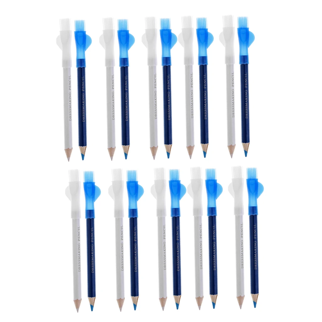  20Pcs Dual Heads Tailors Chalk Pen Pencil with Brush For Sewing Dressmakers DIY Craft Markers Pens
