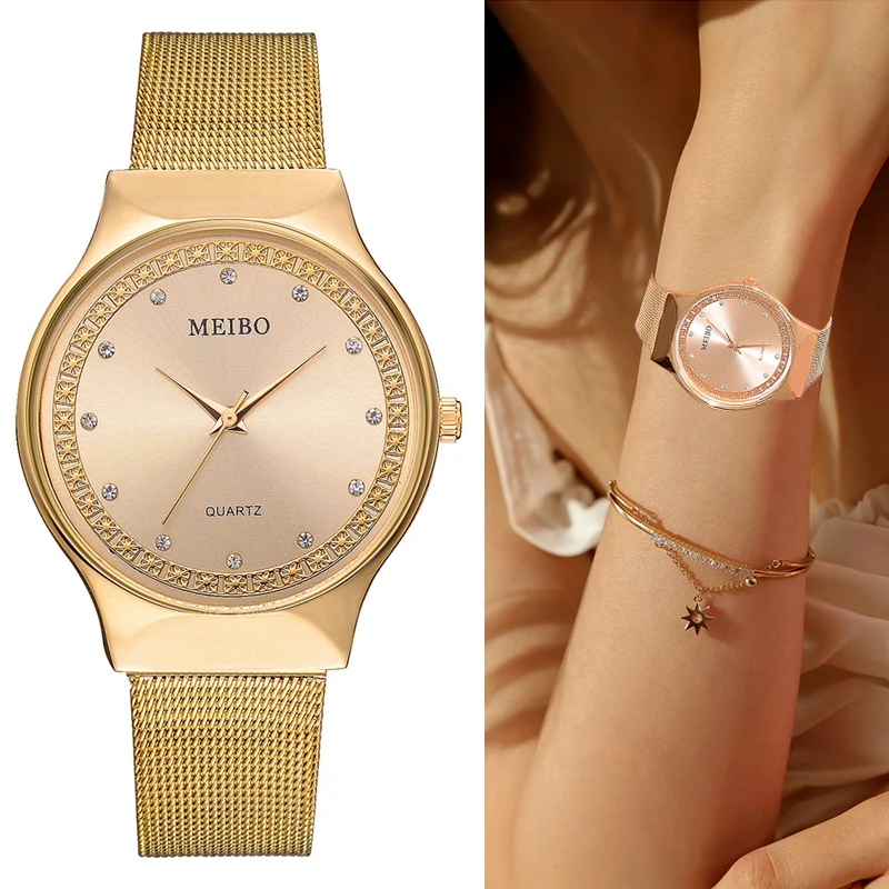 

2018 Women Watch High Quality Ladies Quartz Wristwatch Luxury Ultra Thin Stainless Steel Watches Relogio Feminino