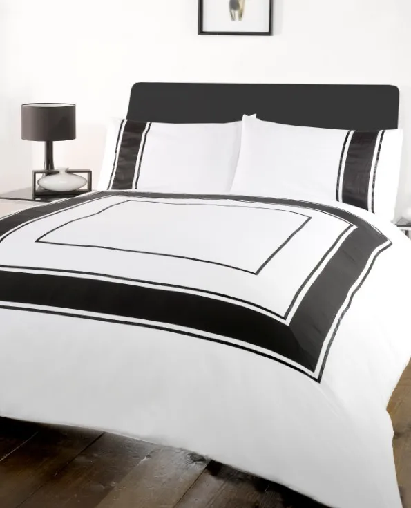 Printing black and white cotton bedding set luxury queen size duvet