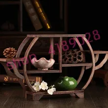 Твердая древесина Куриное Крылышко, деревянные, пот-образная антикварные полки, орнамент маятник стеллаж для выставки товаров