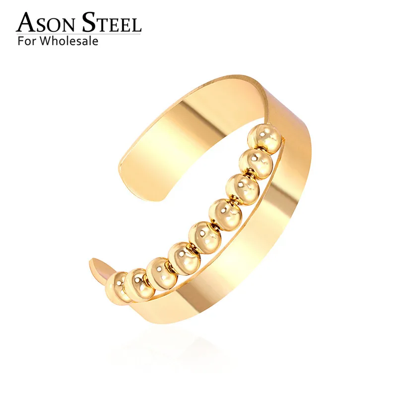 Стильные женские браслеты ASONSTEEL золотые из нержавеющей стали 316L кубинские с