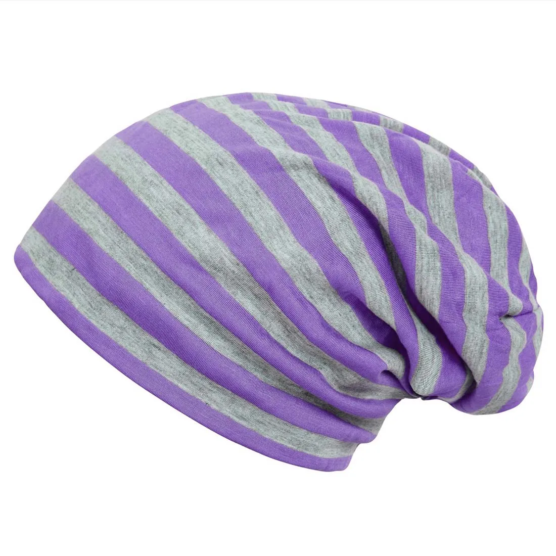 

Unisex retro style stripe Mixed colors  Piles cap Purple