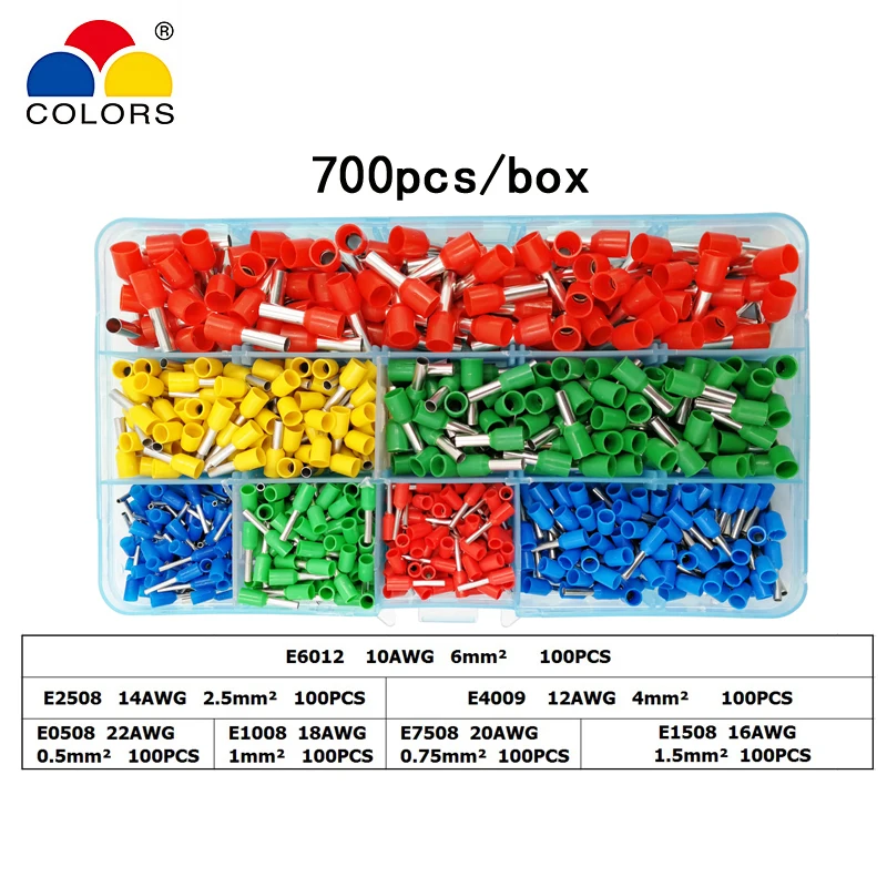 Цветные SN 06WF обжимные плоскогубцы 0 25 6 мм2 23 10AWG с 700 наконечниками 02WF/05WF/16WF 14 16mm2
