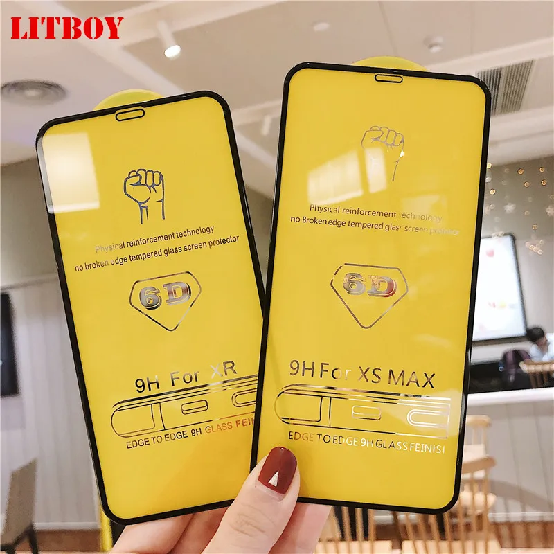 6D полное покрытие закаленное стекло для iPhone 11 Pro 8 7 6 6S Plus X XS MAX iphone 8x12 Mini защита