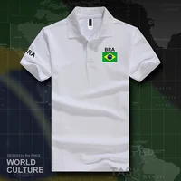 Brésil polos hommes à manches courtes marques blanches imprimées pour le pays 2017 coton nation équipe drapeau nouveau Brésil BRA gymnases brésiliennes 1
