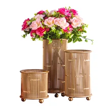 Европейский стиль золотой цветок ваза металическое украшение для дома ремесло искусство