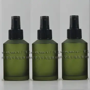 

125ml olive green frosted Glass lotion bottle with black plastic pump,cosmetic packing,cosmetic bottle,packing for liquid