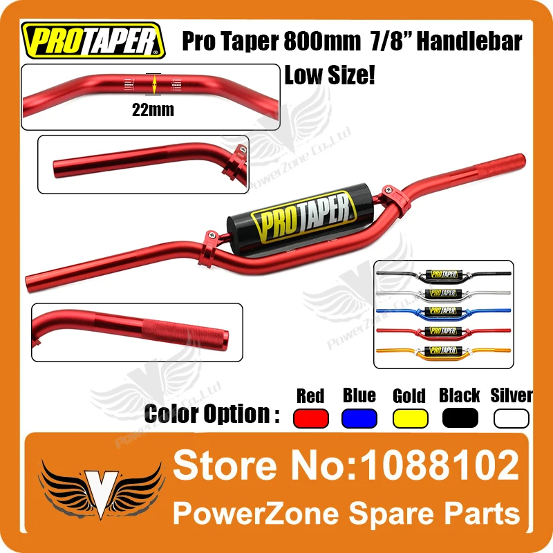 Pro Taper Bar 7075 Aluminum Alloy Length 800mm Diameter 22mm 7/8