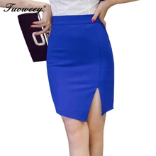 Новая мода осень и лето Женская юбка Мини Тонкий OL Сексуальная Открытая Сплит тонкая элегантная юбка карандаш женские юбки до колена