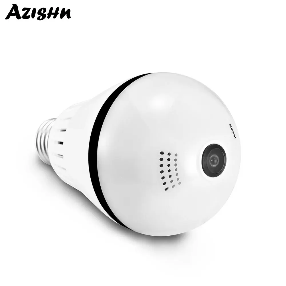 AZISHN 960 P 360 градусов объектив с рыбий глаз лампы ip-камера в форме E27 Беспроводной
