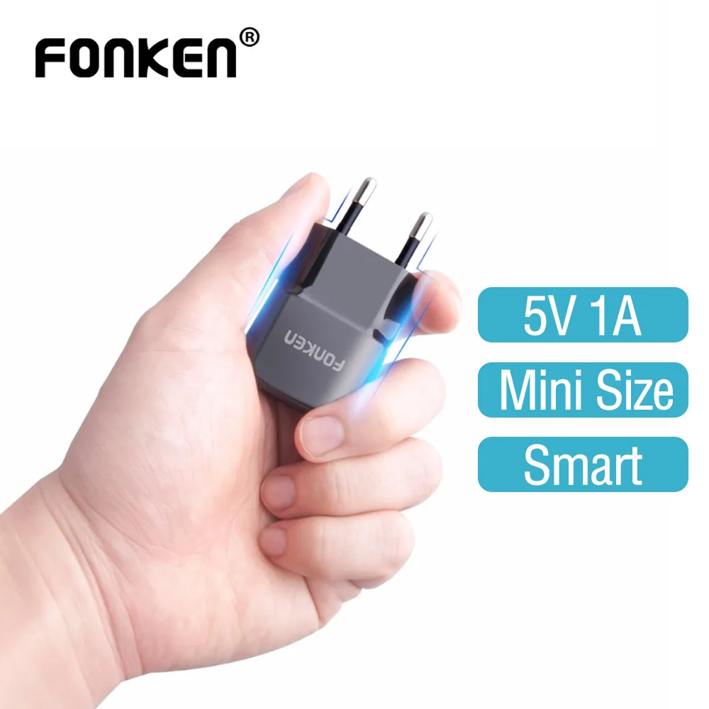 

FONKEN 5V 1A USB Charger Mini Size Travel Phone Charger Universal Wall Charger Mobile Android IP Camera 5W Charge Power Adapter