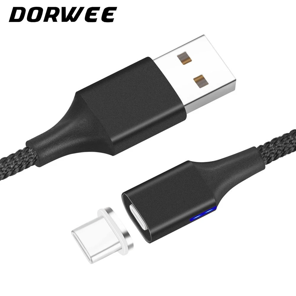 

Dorwee Magnetic Cable USB C /Micro USB/ 8 pin Cable 3.0 Quickly Charging Data Sync USB Type C Charger Cable For Samsung Xiaomi