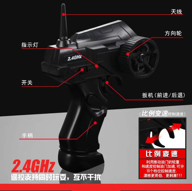 Four-wheel drive 2.4GHz 1:43 short card semi-proportional control Children s charging toy remote control car Four-wheel drive 2.4GHz 1:43 short card semi-proportional control Children s charging toy remote control car