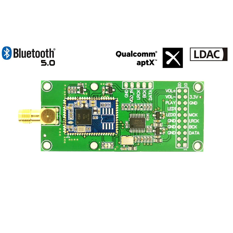 

Bluetooth 5.0 digital interface audio output LDAC module CSR8675 IIS I2S Support SBC, AAC, APTX, LDAC