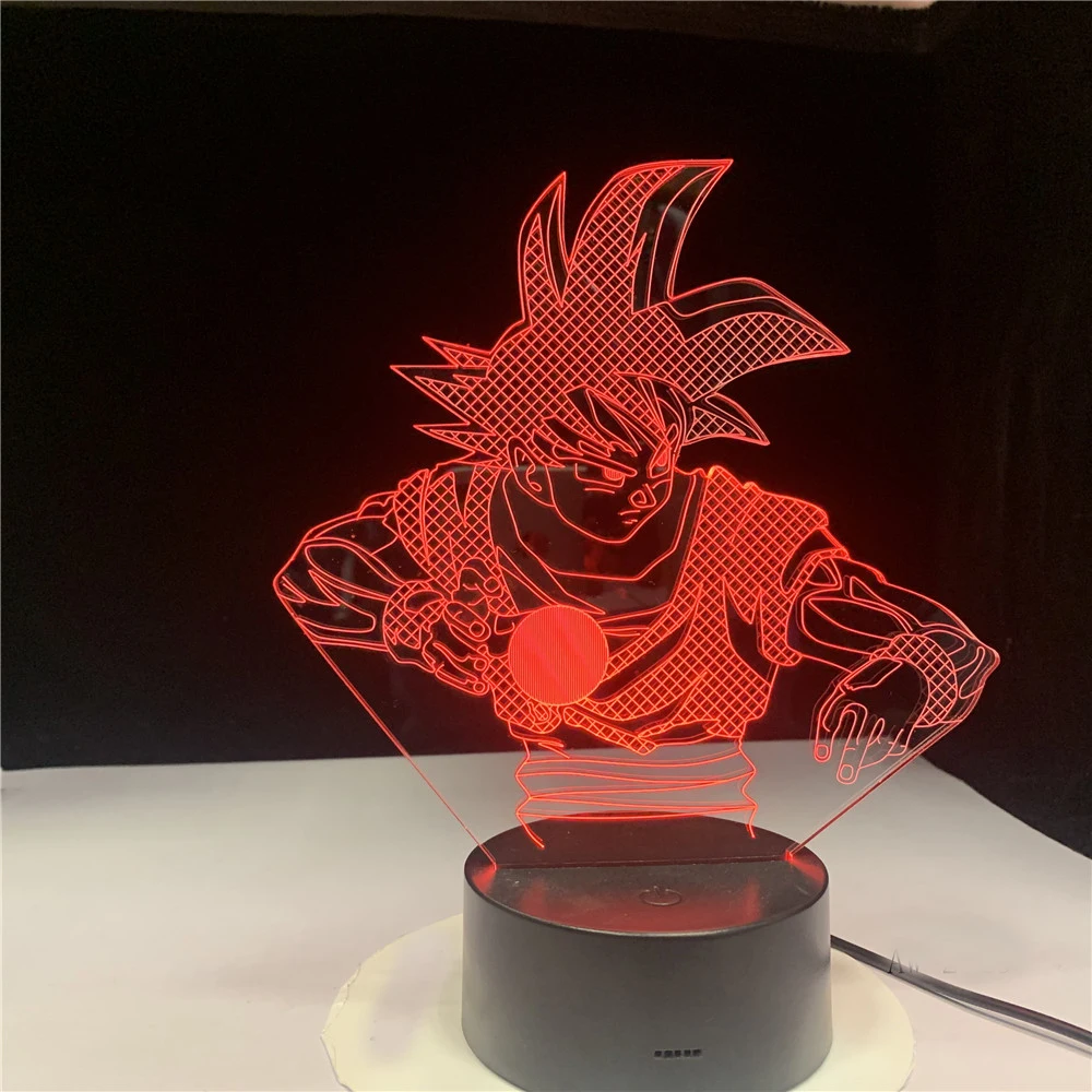 Светодиодный ночник Dragon Ball Z Goku рисунок Каме хаме Ha 3d лампа украшения в спальню Детский подарок на день рождения для детей Новинка свет Saiyan