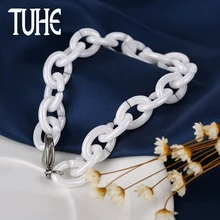 Новое поступление звено цепи браслет здоровый керамический материал Черный Белый Цвет Гладкий модный браслет для женщин мужчин модные ювелирные изделия