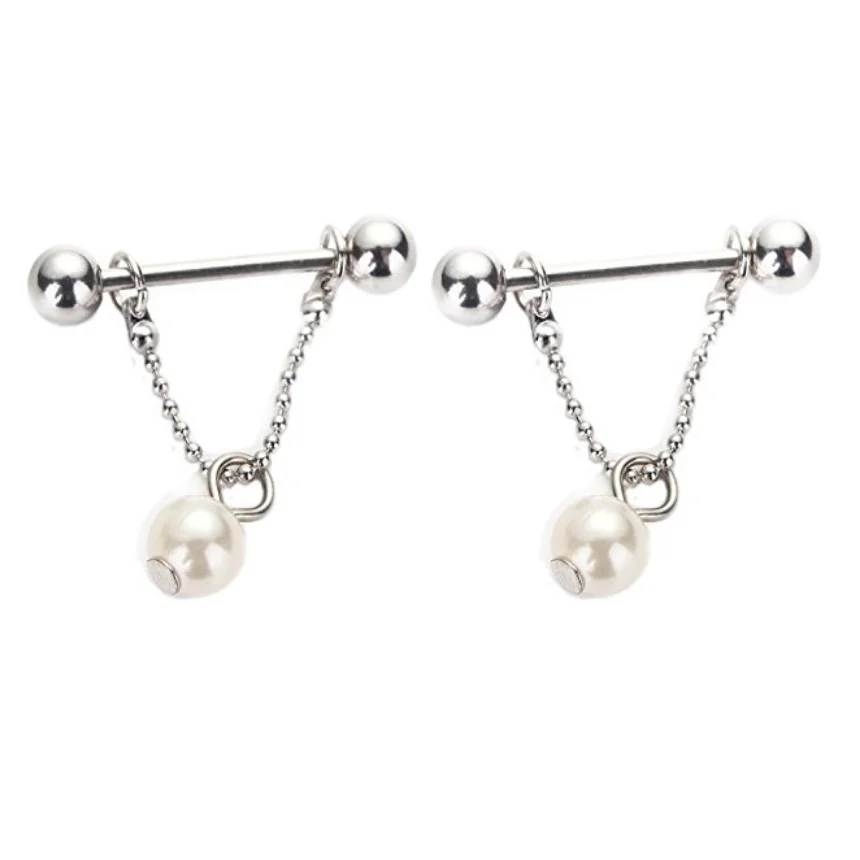 Simulated Pearl Nipple Rings Cute Bar,Nipplerings Piercing Women Sexy