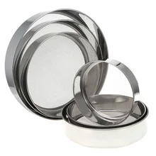 Meltset 6 шт./компл. тонкая нержавеющая сталь сито для муки сито Набор круглых Форма по производству пшеничной муки мощностью сетчатый фильтр торт кухонный инструмент для выпечки Z35