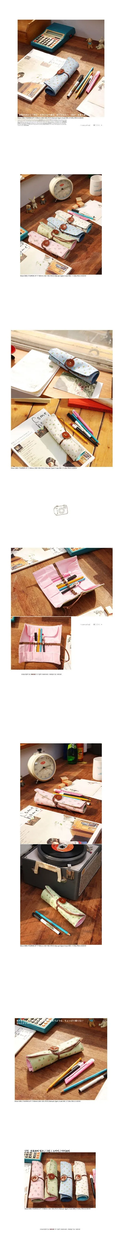 Emoshire Korean Floral Scroll Large Capacity Pencils Pastoral Wind Small Fresh Zakka Ringtones Student Stationery (1)