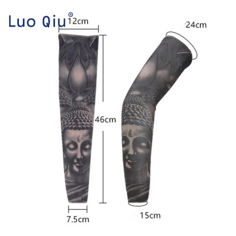 

2pcs Fake Tattoo Arm Sleeves Covers Case UV Sun Cooling Protection Arm Warmers 3d Print Unisex Workout Arm Sleeves Quick Dry