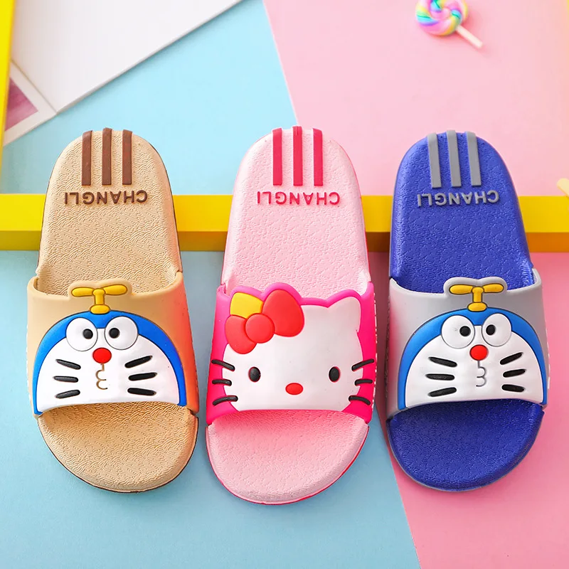 Slippers for Girls Boys Beach Sandals Summer Kids Slippers Boys Flat House Flip Flop Children Non-slip Cartoon Home Casual Shoes