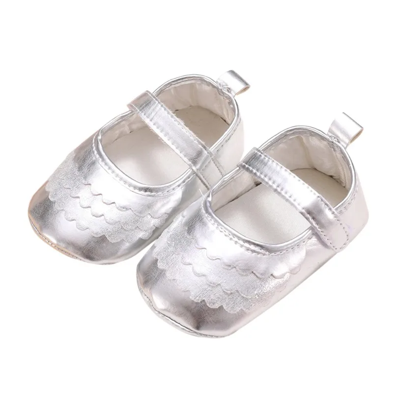 

Newborn Baby Shoes The First Walker PU Bright Face Spring Autumn Baby Girl Princess Shoes Children Toddler Shoes 0-18M