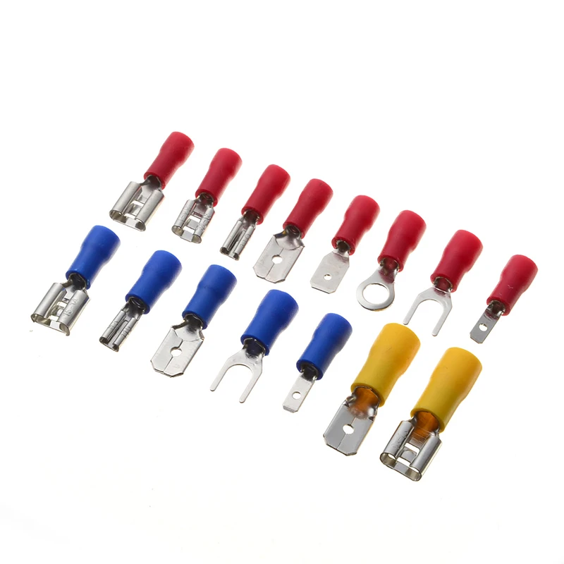 

280Pcs Cold-Pressed Terminal Wire Cable Connector Insulated Butt Terminal Connector Set Crimping Tool Blue/Red/Yellow